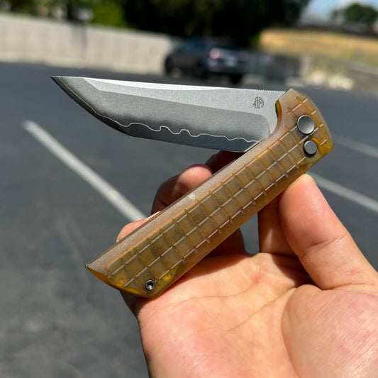 North Mountain Blade Chop 2 Ultem - 3.4" SLD-Magic Steel San Mai Tanto Blade, Ultem Handle