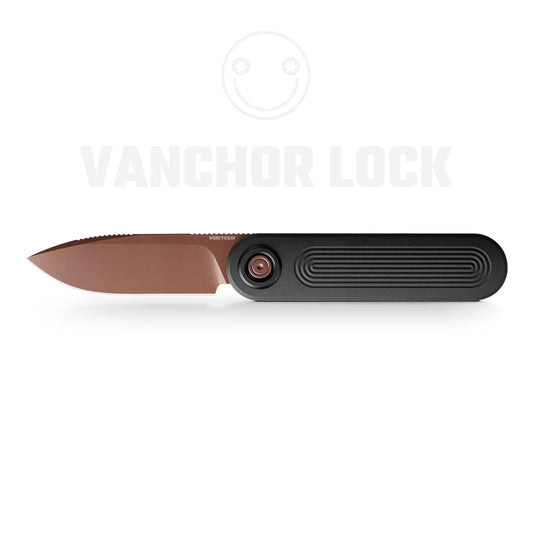 Vosteed Corgi V 295 A3708 - 2.95" S35VN Copper Dune Blade, Black Aluminium Handle