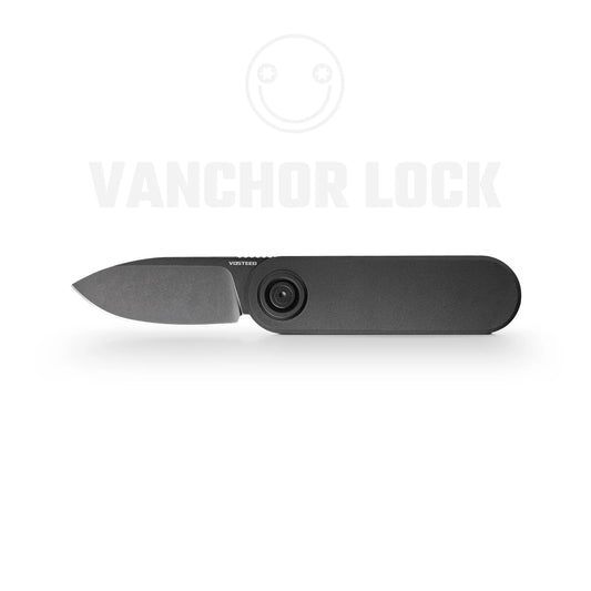 Vosteed Corgi V A3701 - 2.36" 14C28N Black Stonewash Blade, Black Aluminium Handle