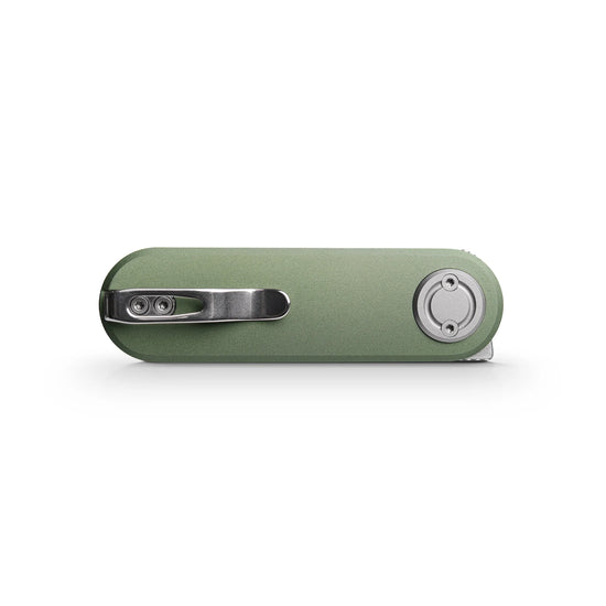 Vosteed Corgi V A3702 - 2.36" 14C28N Stonewashed Blade, Green Aluminium Handle