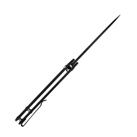 CJRB Frack - 3.9" AR-RPM9 Black Drop Point Blade, Black Steel Handles - J1931BST