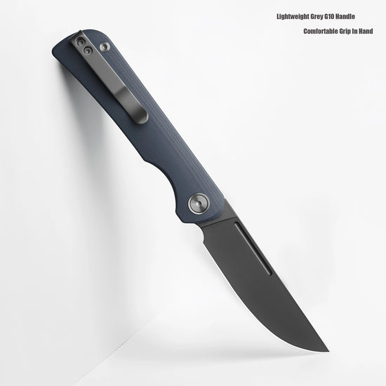 Miguron Vazot - 3.25" D2 Dark Grey PVD Blade, Slate Grey G10 Handle