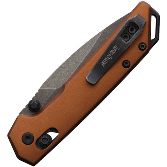 Kershaw Mini Iridium - 3" D2 Blackwash Blade, Bronze Aluminium Handles - 2051BRZBW
