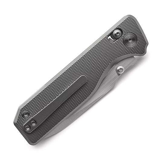 Miguron Vane - 3.25" M390 Hand Hollow Ground Rubbed Satin Blade, Titanium Handle