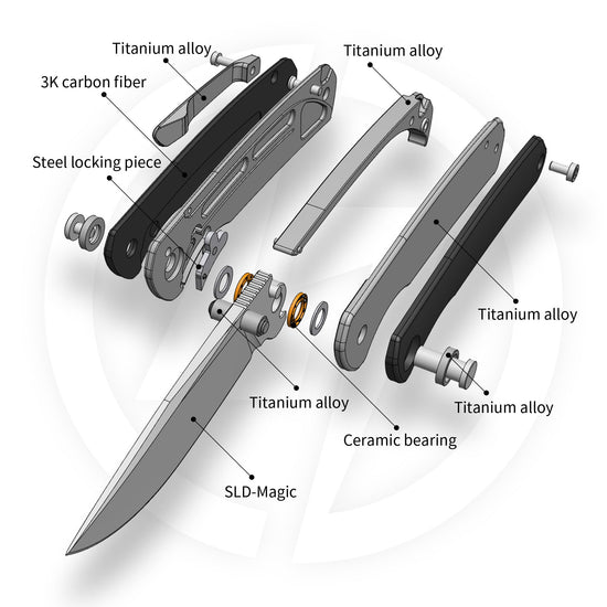 Olitans Gecko M070 - 3.07" SLD-Magic Blade, 3K Carbon Fibre Handle