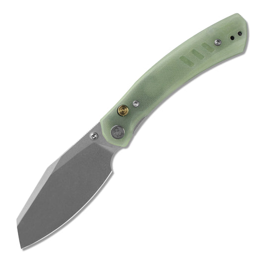 Miguron Karok - 3.4" Stonewashed D2, Glow-in-the-dark Jade G10 Handle