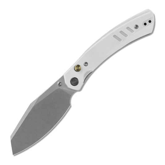 Miguron Karok - 3.4" Stonewashed D2, White G10 Handle