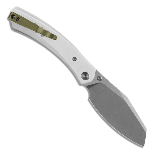 Miguron Karok - 3.4" Stonewashed D2, White G10 Handle