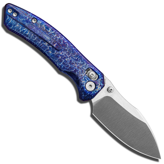 Miguron Norsa - 3.07" Elmax Satin Blade, Lightning Anodised Titanium Handle