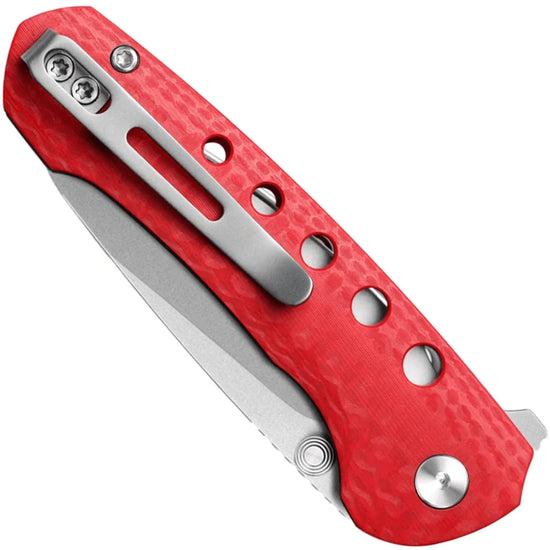 Remette RT-Bee - 2.8" 14C28N Sandblasted Blade, Red G10 Handle and Titanium Toothpick