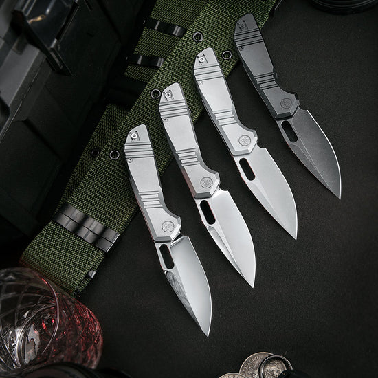 Trivisa Gecko-S - 3.4" M390 Stonewashed Blade, Titanium Handle