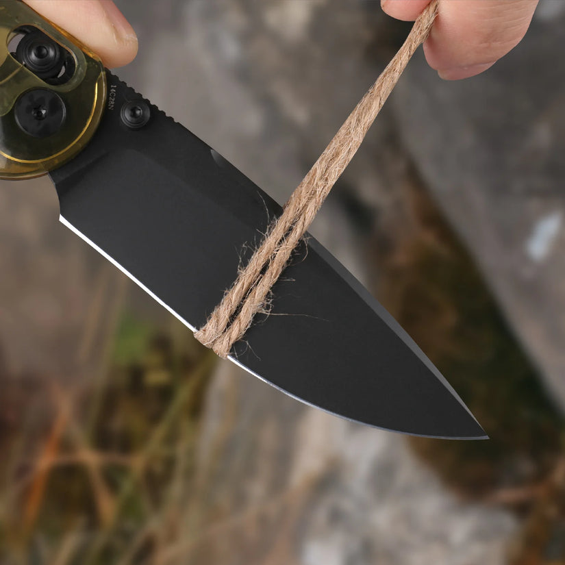 Wixco Drax WX10-C - 3.23" 14C28N Black PVD Blade, Ultem Handle