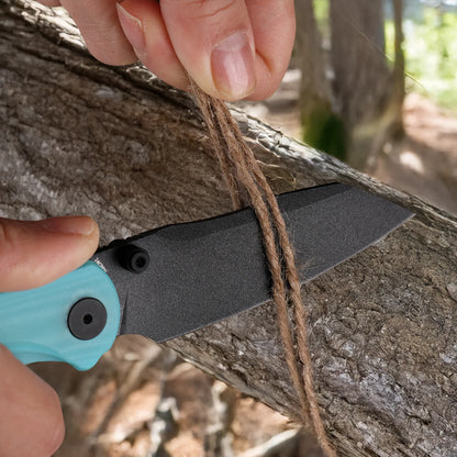 Wixco Axor WX15-C - 3.35" 14C28N Textured Black Blade, Light Blue G10 Handle