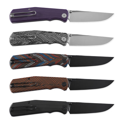 Petrified Fish Lis PFP14DDW - 3.78" 10Cr15coMoV Black Stonewashed, Black G10 Handle