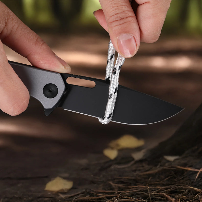 Wixco Pexston WX12-B - 3.3" 14C28N Black PVD Blade, Grey Aluminium Handle