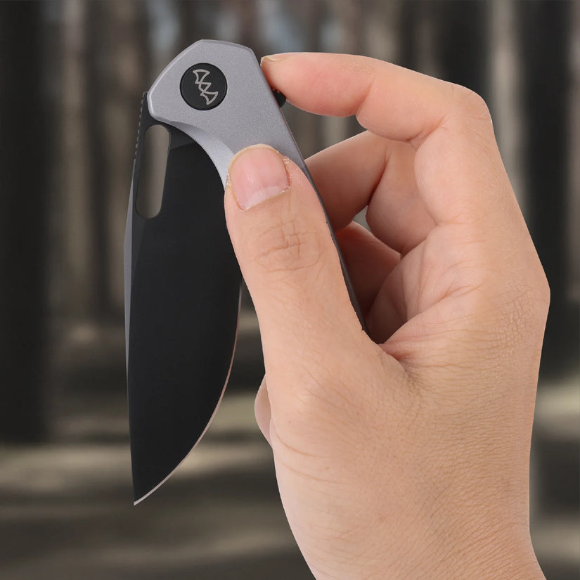 Wixco Pexston WX12-B - 3.3" 14C28N Black PVD Blade, Grey Aluminium Handle