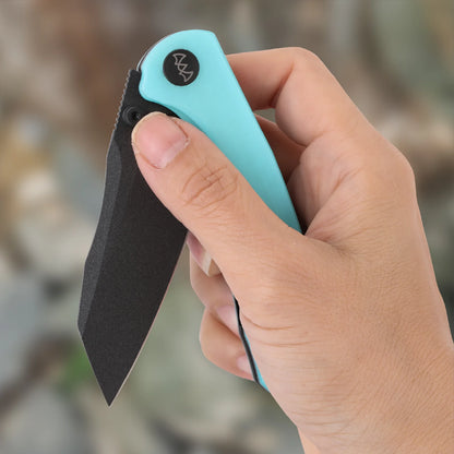 Wixco Axor WX15-C - 3.35" 14C28N Textured Black Blade, Light Blue G10 Handle
