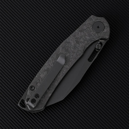 Wixco Wortex WX16-B - 3.1" 14C28N Black PVD Blade, Black Shredded Carbon Fibre Handle