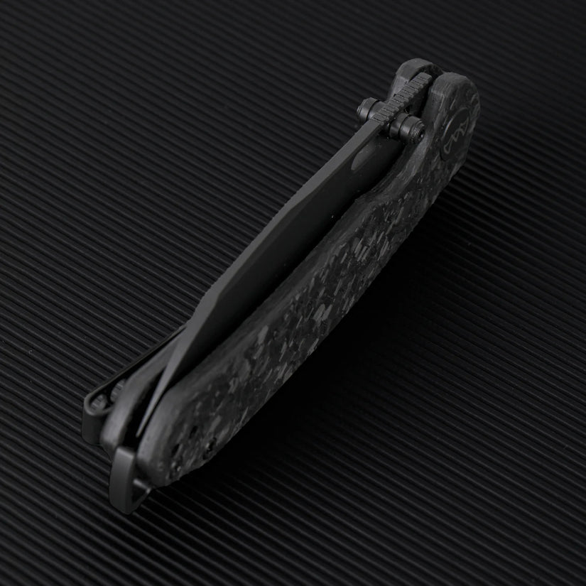 Wixco Wortex WX16-B - 3.1" 14C28N Black PVD Blade, Black Shredded Carbon Fibre Handle