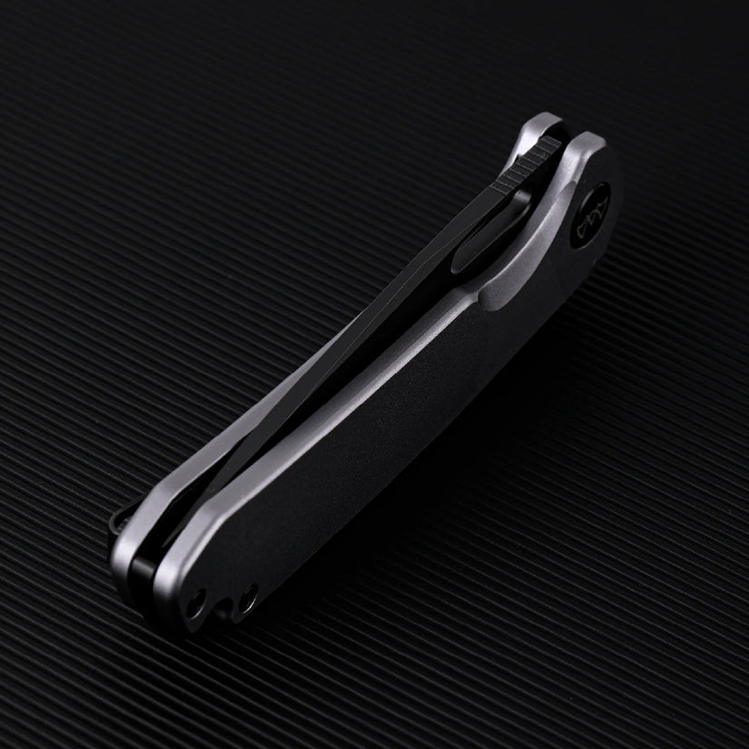 Wixco Pexston WX12-B - 3.3" 14C28N Black PVD Blade, Grey Aluminium Handle