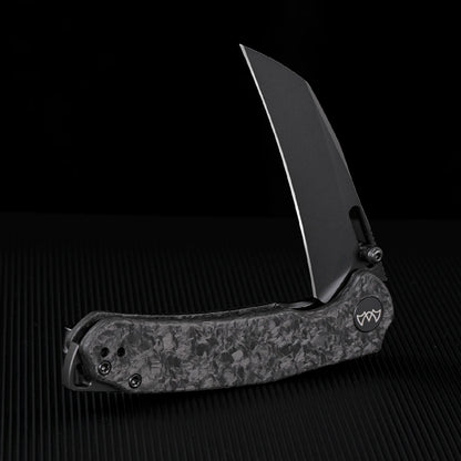 Wixco Wortex WX16-B - 3.1" 14C28N Black PVD Blade, Black Shredded Carbon Fibre Handle