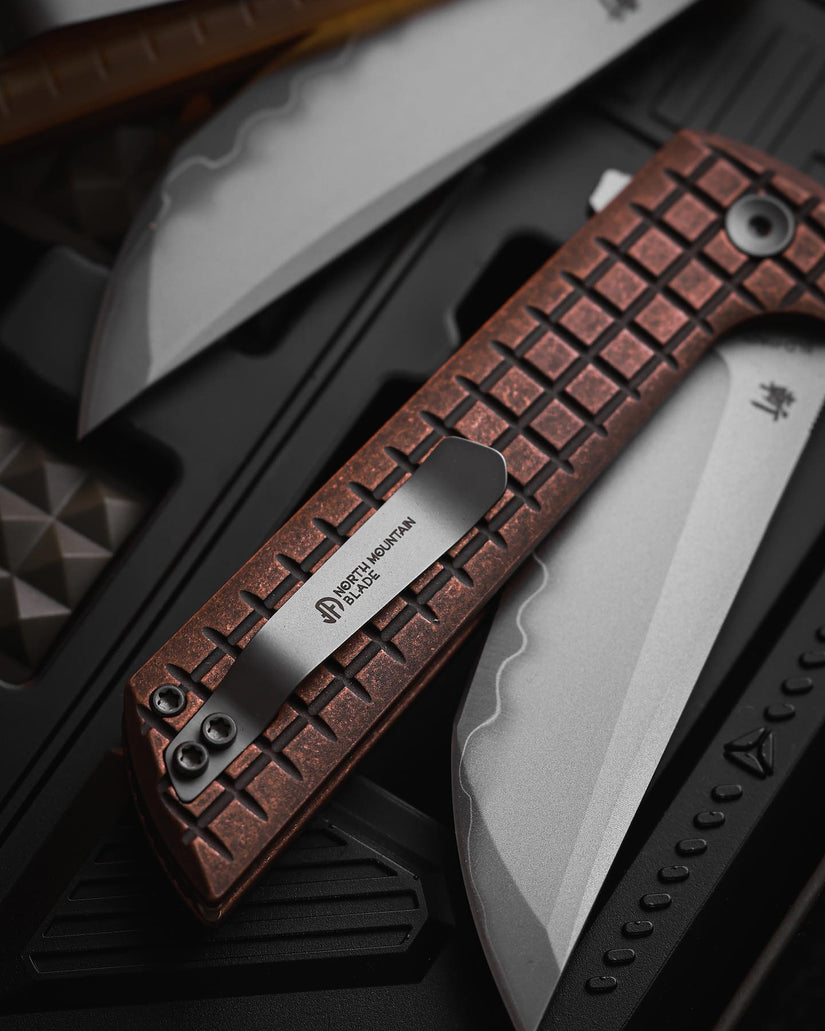 North Mountain Blade Chop 2 Copper - 3.4" SLD-Magic Steel San Mai Tanto Blade, Copper Handle