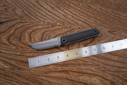 North Mountain Blade Kwaiken 3K - 3.4" SLD-Magic Steel Drop Point Blade, 3K Carbon Fibre Handle