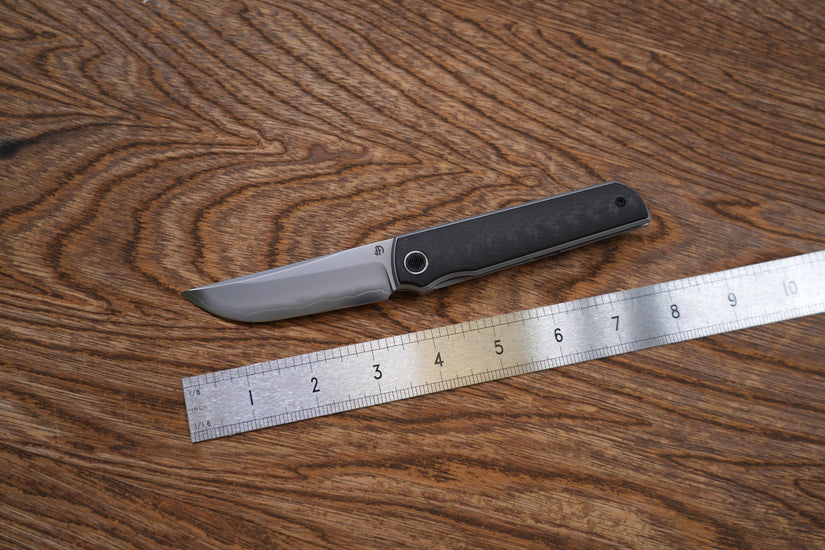 North Mountain Blade Kwaiken 3K - 3.4" SLD-Magic Steel Drop Point Blade, 3K Carbon Fibre Handle