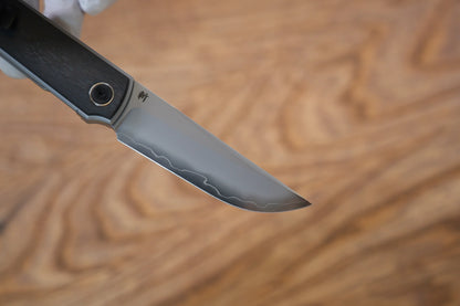 North Mountain Blade Kwaiken 3K - 3.4" SLD-Magic Steel Drop Point Blade, 3K Carbon Fibre Handle