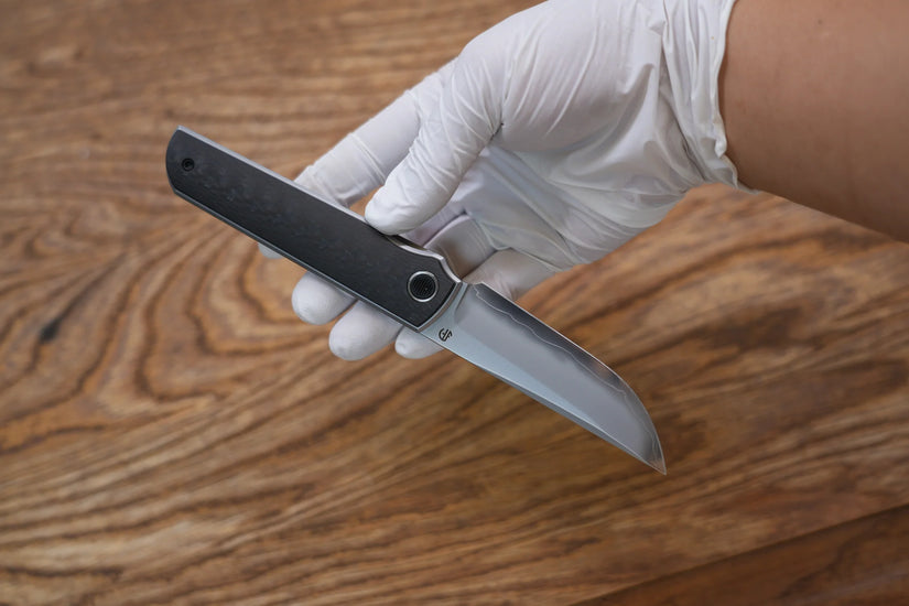 North Mountain Blade Kwaiken 3K - 3.4" SLD-Magic Steel Drop Point Blade, 3K Carbon Fibre Handle