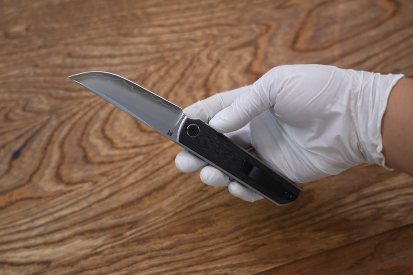 North Mountain Blade Kwaiken 3K - 3.4" SLD-Magic Steel Drop Point Blade, 3K Carbon Fibre Handle