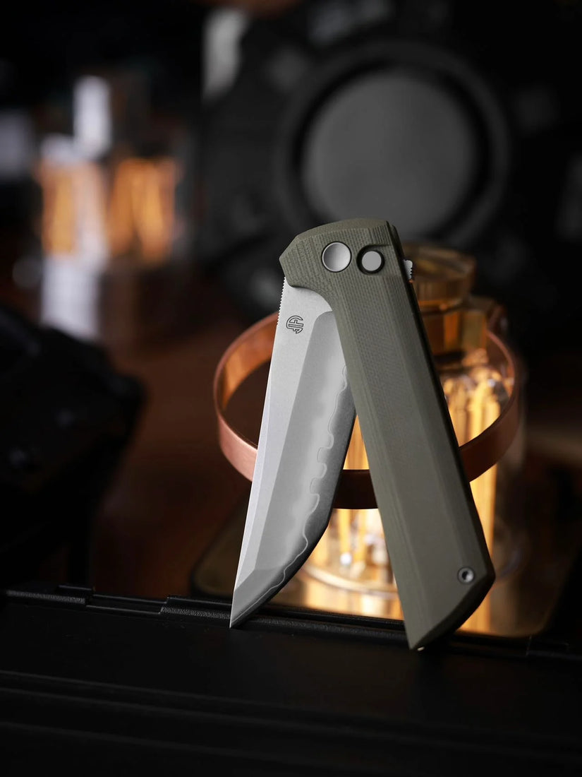 North Mountain Blade Chop 2 G10 - 3.4" SLD-Magic Steel San Mai Tanto Blade, Green G10 Handle