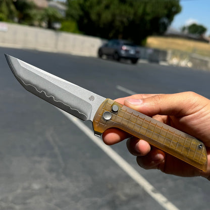 North Mountain Blade Chop 2 Ultem - 3.4" SLD-Magic Steel San Mai Tanto Blade, Ultem Handle