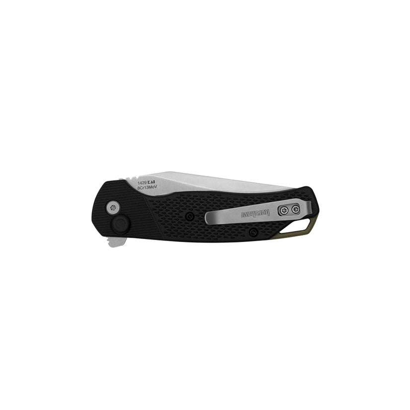 Kershaw Runoff 1429 - 3.1" 8Cr13MoV Satin Blade, Black Glass-Reinforced Nylon Handles