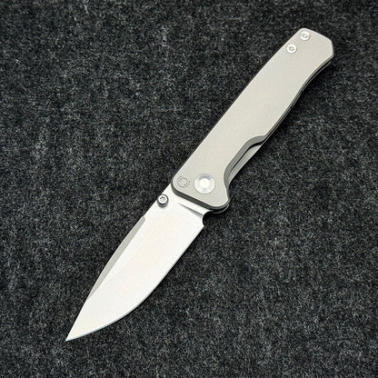 CornCraft Knives Neutron Star v2 - 3.3" CPM-S35VN Stonewashed Blade, Titanium Handle