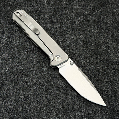 CornCraft Knives Neutron Star v2 - 3.3" CPM-S35VN Stonewashed Blade, Titanium Handle