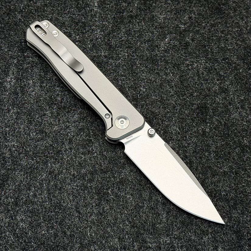 CornCraft Knives Neutron Star v2 - 3.3" CPM-S35VN Stonewashed Blade, Titanium Handle
