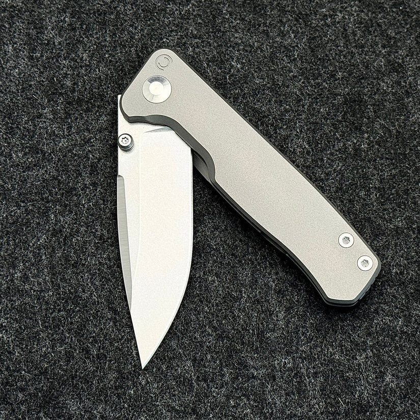 CornCraft Knives Neutron Star v2 - 3.3" CPM-S35VN Stonewashed Blade, Titanium Handle