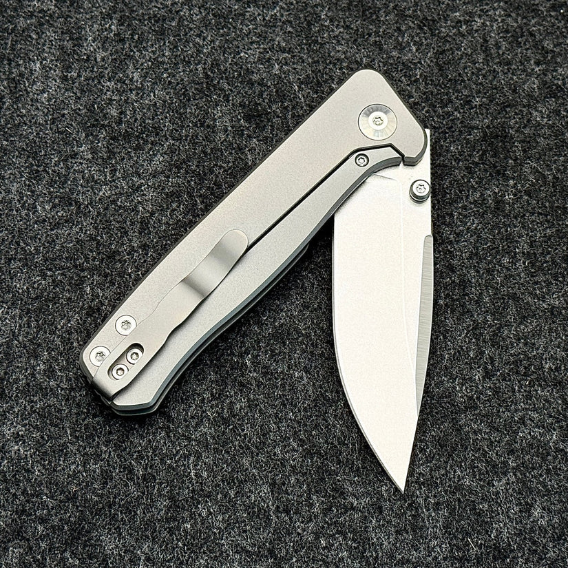 CornCraft Knives Neutron Star v2 - 3.3" CPM-S35VN Stonewashed Blade, Titanium Handle