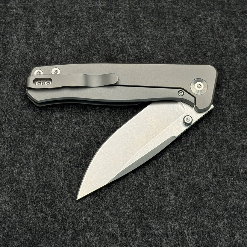 CornCraft Knives Neutron Star v2 - 3.3" CPM-S35VN Stonewashed Blade, Titanium Handle