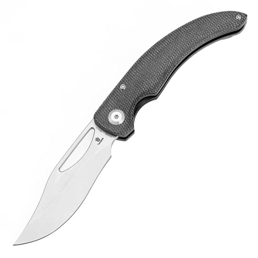 Tenable Gideon T1119A1 - 3.5" Nitro-V Stonewashed Blade, Black Micarta Handle