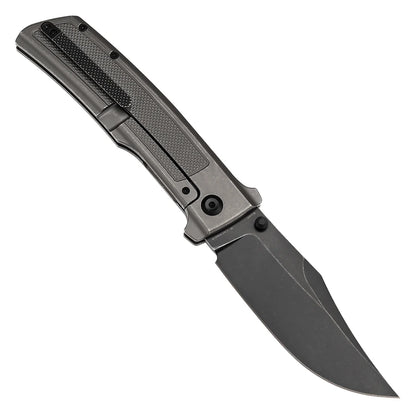 Kansept Bison - 4.25" CPM-S35VN Blackwash Blade, Grey Titanium Handle. K1108A3