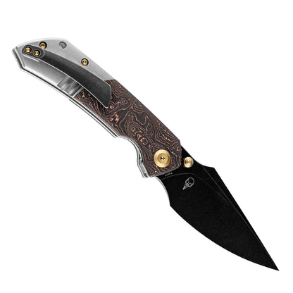 Kansept Fenrir - 3.48" CPM-S35VN Blackwash Blade, Titanium and Copper Carbon Fibre Handle. K1034A9