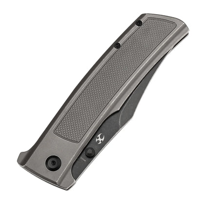 Kansept Bison - 4.25" CPM-S35VN Blackwash Blade, Grey Titanium Handle. K1108A3