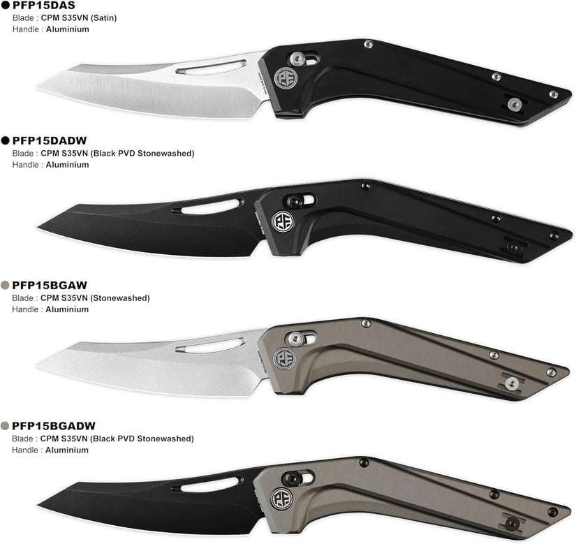 Petrified Fish Frigate - 3.82" CPM S35VN Stonewashed Blade, Bronze Grey Aluminium Handle