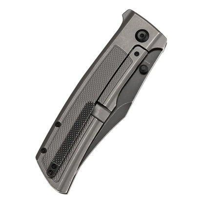 Kansept Bison - 4.25" CPM-S35VN Blackwash Blade, Grey Titanium Handle. K1108A3