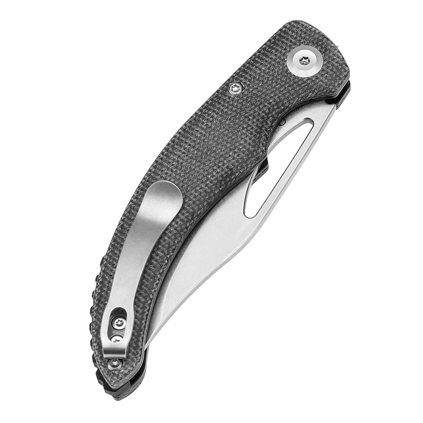 Tenable Gideon T1119A1 - 3.5" Nitro-V Stonewashed Blade, Black Micarta Handle