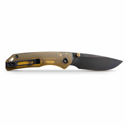 Vosteed Marten A1607 - 2.98" 154CM Black Stonewash Blade, Amber PEI Handle