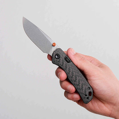 Vosteed Marten A1608 - 2.98" 154CM Stonewash Blade, Carbon Fibre Handle