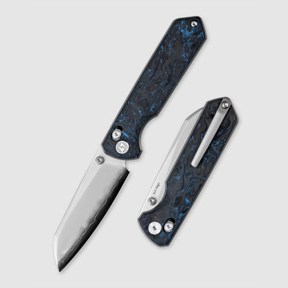 Olitans Emperor Penguin M060-B - 3.35" SLD-Magic Blade, Blue Carbon Fibre Handle
